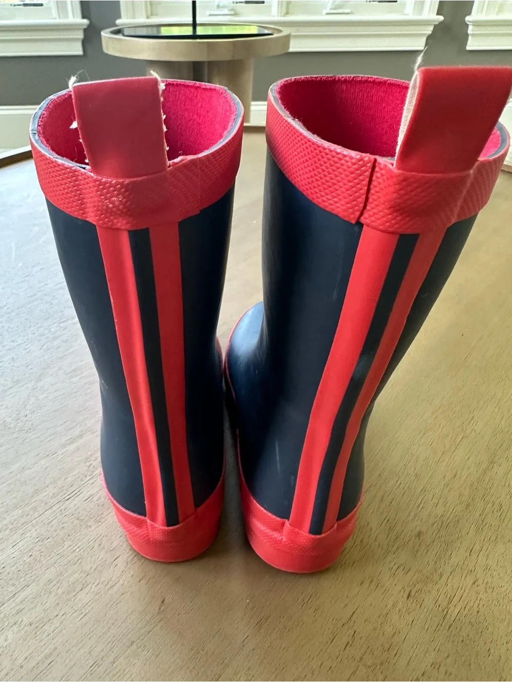 Hatley Matte Rain Boots, Size 10 Little Kid, Navy & Red